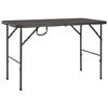 vidaXL Sulankstomas sodo stalas, rudas, 120x60x74cm, HDPE ratano imit.