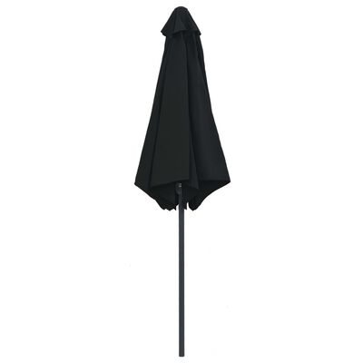 vidaXL Lauko skėtis su aliuminio stulpu, juodos spalvos, 270x246cm