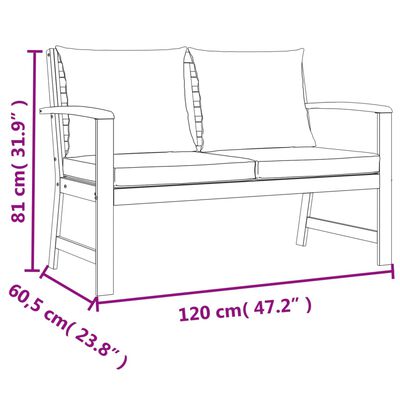 vidaXL Sodo komplektas su pagalvėlėmis, 4 dalių, akacijos masyvas