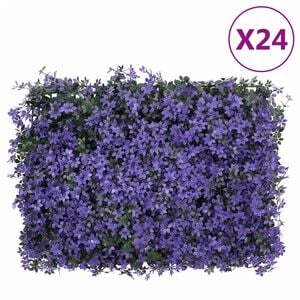 &nbsp;vidaXL Dirbtinių lapų tvoros, 24vnt., violetinės, 40x60cm