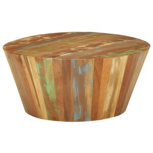 vidaXL Kavos staliukas, skersmuo 65x31cm, perdirbtos medienos masyvas