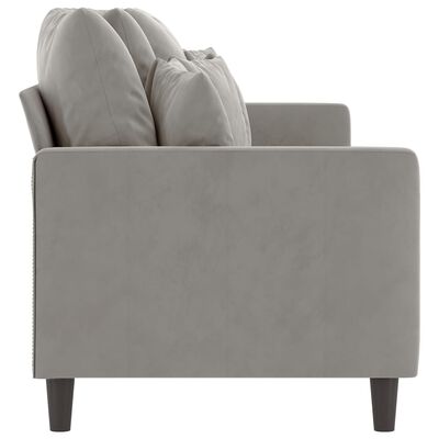 vidaXL Trivietė sofa, šviesiai pilkos spalvos, 210cm, aksomas