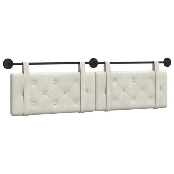 vidaXL Kabantysis galvūgalis Kreminė 170 x 55 x 5 cm Aksomas