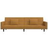 vidaXL Dvivietė sofa-lova su dvejomis pagalvėmis, ruda, aksomas