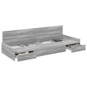 vidaXL Lovos rėmas Pilkas Sonoma 100 x 200 cm Apdirbta mediena