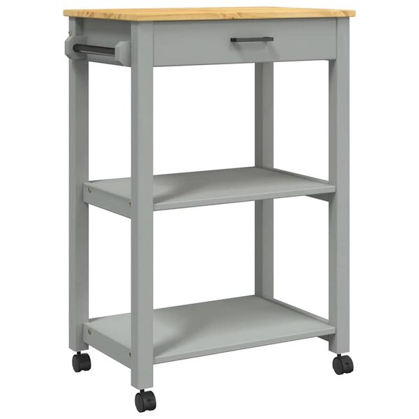 vidaXL Virtuvės vežimėlis MONZA, 60x40x88,5cm, pu&scaron;ies medienos masyvas