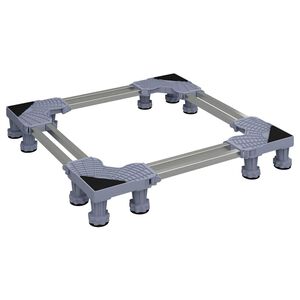 vidaXL Skalbimo ma&scaron;inos pagrindas Pilka 67 x 67 x 12 cm