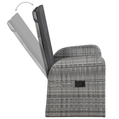 vidaXL Sodo komplektas su pagalvėlėmis, 3 dalių, pilkos spalvos