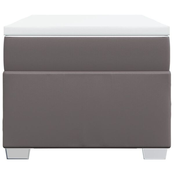 vidaXL Lova su spyruoklėmis ir čiužiniu, pilka,100x200cm, dirbtinė oda