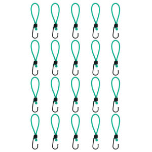 vidaXL Bungee virvelės su kabliukais, 20vnt., 15cm