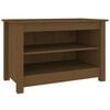 vidaXL Suoliukas batams, medaus ruda, 70x38x45,5cm, pu&scaron;ies masyvas