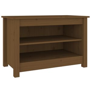 vidaXL Suoliukas batams, medaus ruda, 70x38x45,5cm, pu&scaron;ies masyvas