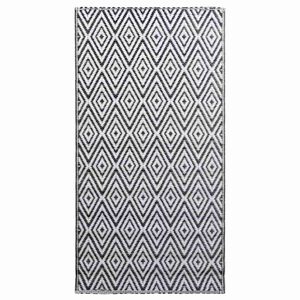 vidaXL Lauko kilimas, ARAKIL baltos ir juodos spalvos, 120x180cm, PP