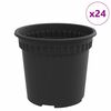 vidaXL Apvalus gėlių vazonas 24 vnt. Juoda &Oslash; 15 x 12 cm Plastmasė