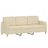 vidaXL Trivietė sofa, kreminės spalvos, 180cm, audinys