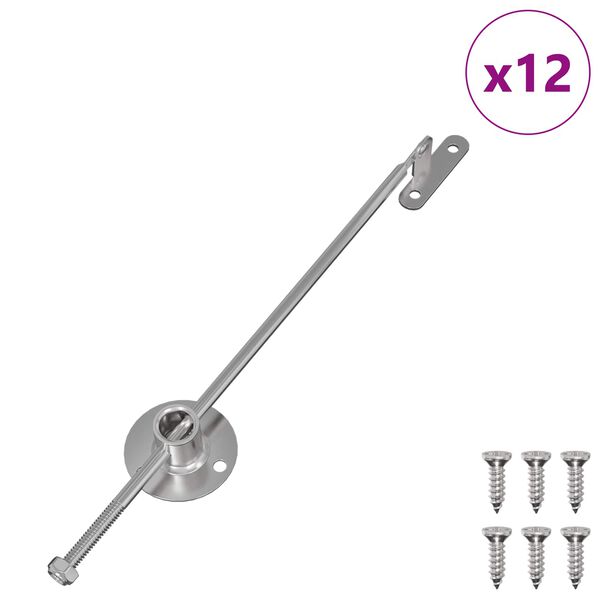 vidaXL Trūkčiojimo svirtis 12 pcs Sidabro 190 mm Geležis