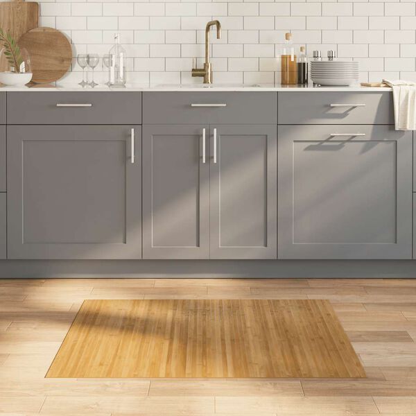 vidaXL Kilimas, natūralios spalvos, 70x100cm, bambukas, stačiakampis