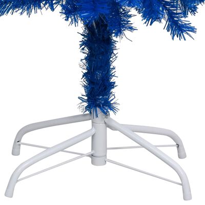 vidaXL Dirbtinė Kalėdų eglutė su žaisliukais, mėlyna, 180cm, PVC
