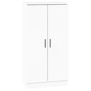 vidaXL Spintelė batams, balta, 55x35x108cm, apdirbta mediena, blizgi