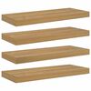 vidaXL Sieninė lentyna 4 vnt. Ruda 60 x 23,5 x 3,8 cm Apdirbta mediena