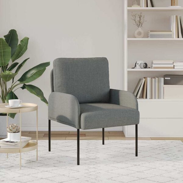 vidaXL Sofos su pagalve 55cm Tamsiai pilka fanera