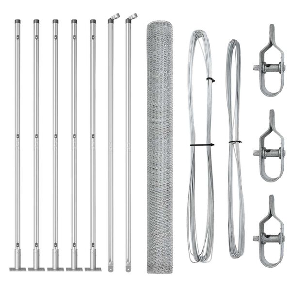 vidaXL Tvorelės stulpas Sidabro 10 x 1,4 m (13 mm tinklas) Plienas