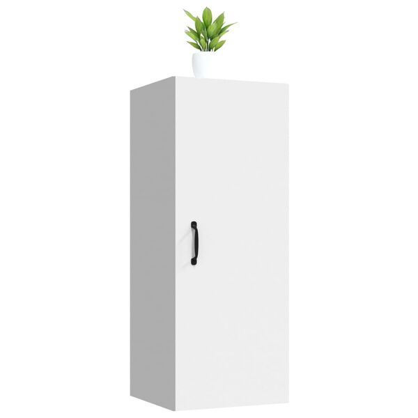 vidaXL Sieninė spintelė, balta, 34,5x34x90cm, apdirbta mediena