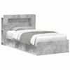 vidaXL Lovos rėmas su saugojimu su galvūgalio Betono pilka 75 x 190 cm