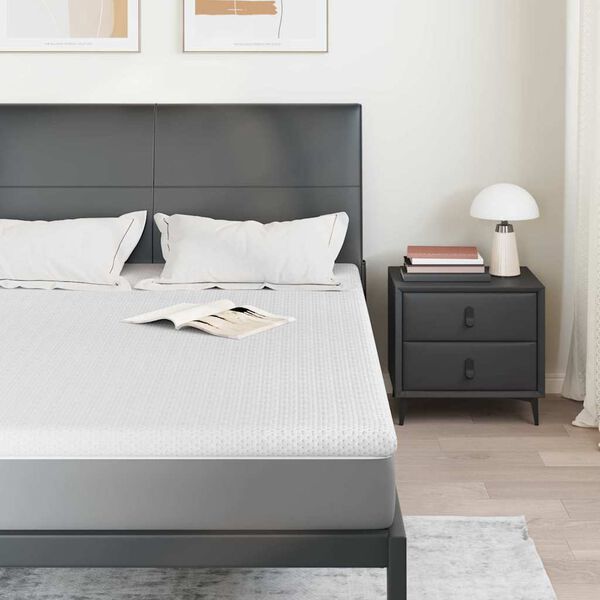 vidaXL Čiužinio papildymas Balta 140 x 200 cm Žakardo audinys