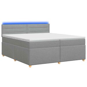 vidaXL Spyruoklinė lova su čiužiniu &Scaron;viesiai pilka 200 x 200 cm