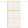 vidaXL Stumdomos durys, auksinės, 102,5x205cm, ESG stiklas/aliuminis