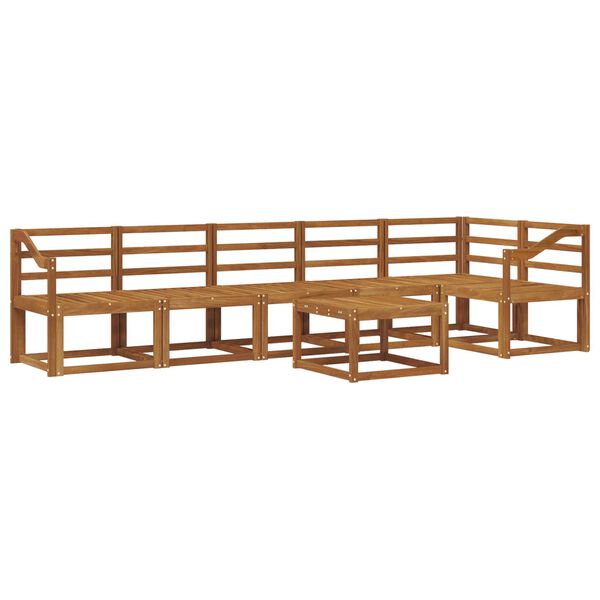 vidaXL Lauko sofos komplektas 7 pcs Natūrali Kietos akacijos mediena