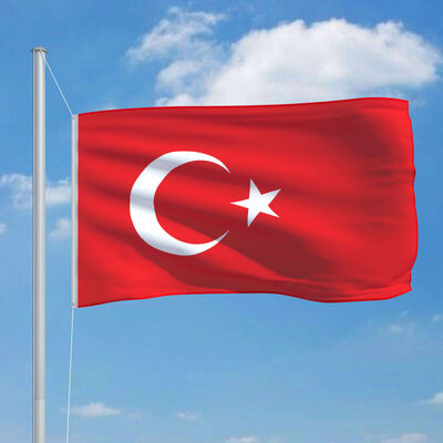 vidaXL Turkijos vėliava, 90x150cm