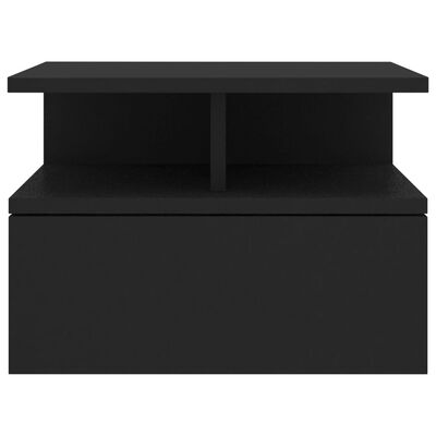 vidaXL Pakabinamas naktinis staliukas, juodas, 40x31x27cm, mediena