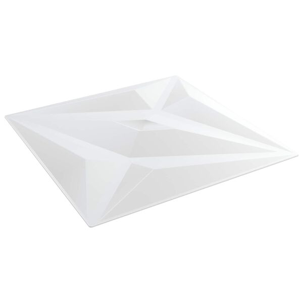 vidaXL Sienų plok&scaron;tės 12 pcs Baltas Star 50 x 50 cm XPS Putplastis