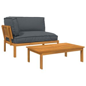 vidaXL Sofos komplektas 2 pcs Antracitas Kietos akacijos mediena
