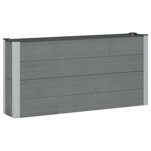 vidaXL Paauk&scaron;tinta sodo lova Pilka 150 x 30 x 72 cm WPC ir aliuminis