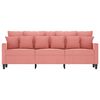 vidaXL Trivietė sofa, rožinės spalvos, 180cm, aksomas