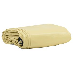 vidaXL Tentinis audinys 650g / m&sup2; Smėlio 2 x 3 m Drobė su PVC danga