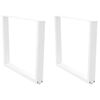 vidaXL Valgomojo stalo kojelės, V formos, 2 vnt., baltos, 100x(72-73,3) cm, plienas