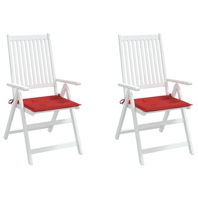 vidaXL Sodo kėdės pagalvėlės, 2vnt., raudonos, 50x50x3cm, audinys