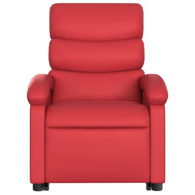 vidaXL Atsistojantis elektrinis krėslas, raudonas, dirbtinė oda