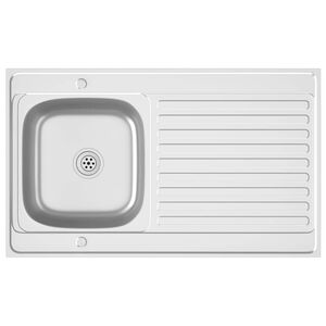 vidaXL Virtuvės plautuvė su padėklu, 1000x600x155mm, plienas