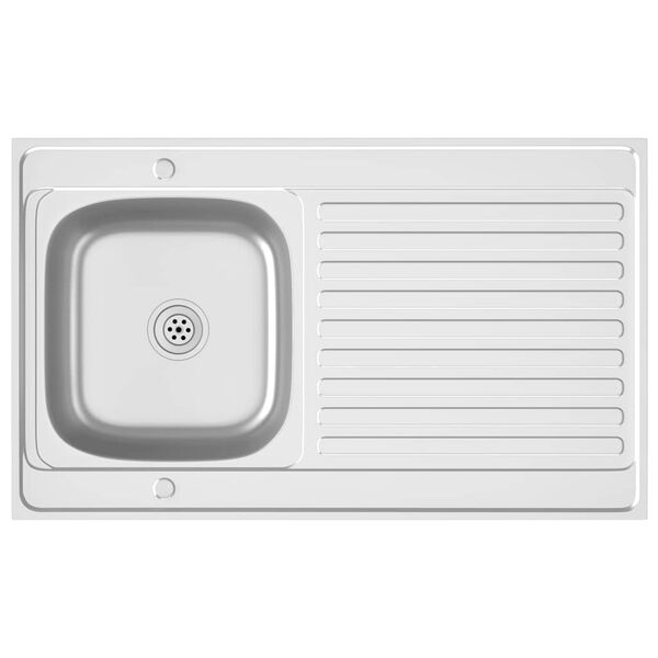 vidaXL Virtuvės plautuvė su padėklu, 1000x600x155mm, plienas