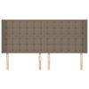 vidaXL Galvūgalis su auselėmis, taupe, 163x16x118/128cm, audinys