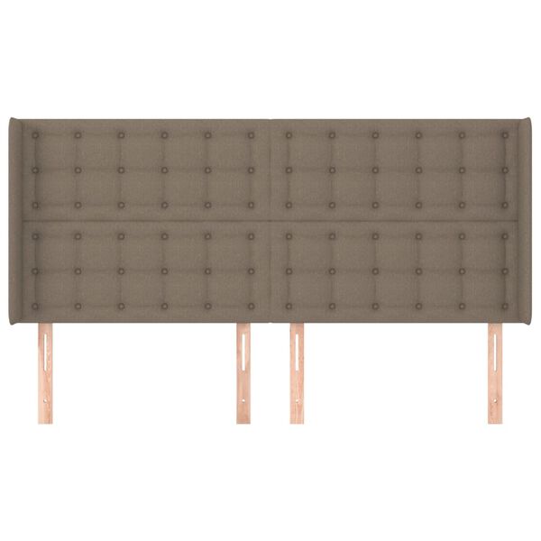 vidaXL Galvūgalis su auselėmis, taupe, 163x16x118/128cm, audinys