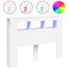vidaXL LED galvūgalis, baltas, 140x18,5x103,5cm, apdirbta mediena