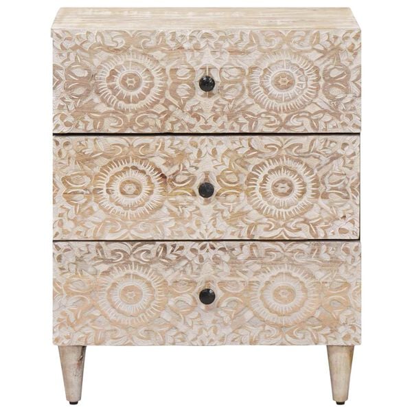 vidaXL Lovos spintelė Balta 50 x 33 x 60 cm Kietas mango medis