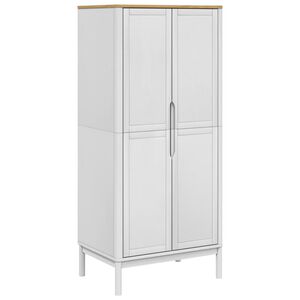 vidaXL Drabužių spinta FLORO, balta, 77x53x171cm, pu&scaron;ies masyvas