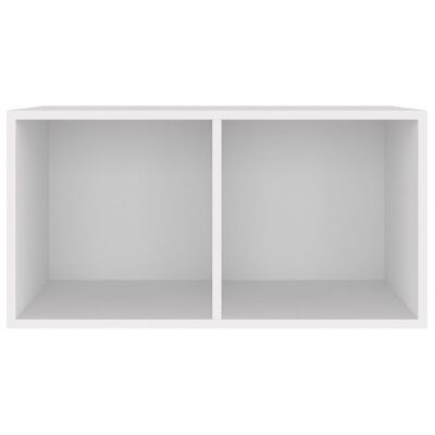 vidaXL Dėžė vinilinėms plokštelėms, balta, 71x34x36cm, mediena